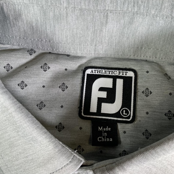 FootJoy Polo Mens‎ Large Gray Athletic Geometric Golf Performance Stretch Active - Picture 2 of 9